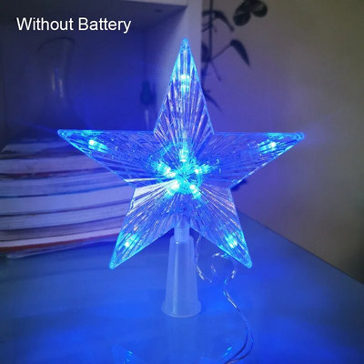 Ziemassvētku zvaigznes LED gaisma 15 cm koku galotņu rotājumi Piecstaru zvaigžņu rotājumi Mājas Ģimenes Ziemassvētku eglīšu galotnes Ziemassvētki 2023