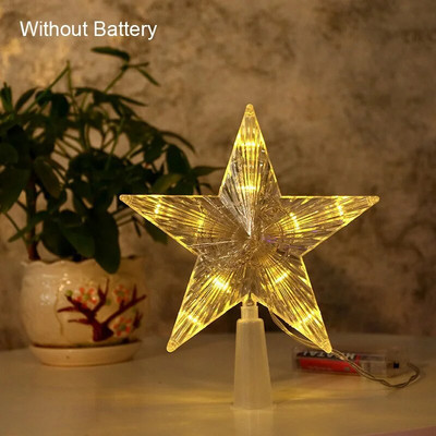Ziemassvētku zvaigznes LED gaisma 15 cm koku galotņu rotājumi Piecstaru zvaigžņu rotājumi Mājas Ģimenes Ziemassvētku eglīšu galotnes Ziemassvētki 2023