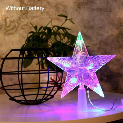 Ziemassvētku zvaigznes LED gaisma 15 cm koku galotņu rotājumi Piecstaru zvaigžņu rotājumi Mājas Ģimenes Ziemassvētku eglīšu galotnes Ziemassvētki 2023