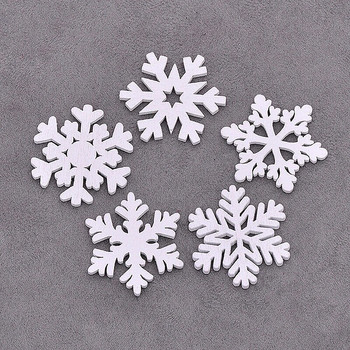 20 бр./компл. 22 мм бяла смесена форма дървени снежинки Коледни орнаменти Висулки за коледно дърво Новогодишни декорации за домашен декор