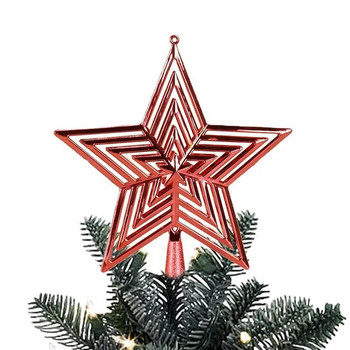 Star Tree Topper Коледна елха Topper петолъчка блестяща звезда висулка Орнамент Коледна украса за домашно коледно дърво