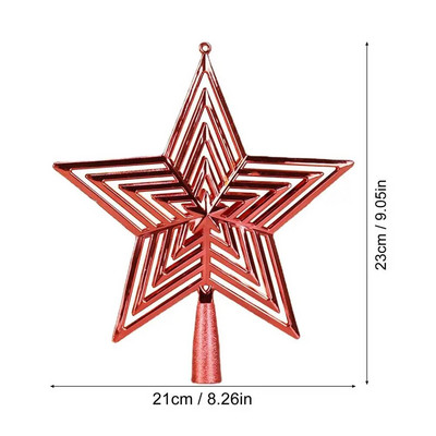 Csillagfa teteje Karácsonyfa fejtető ötágú csillogó csillag medál dísz karácsonyi díszek otthoni karácsonyfához
