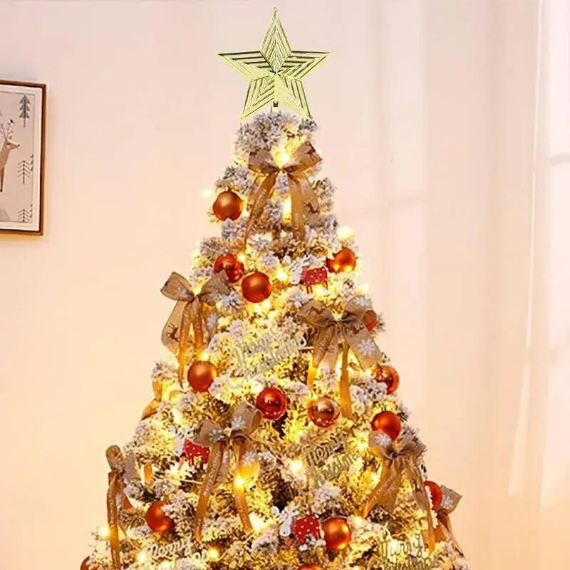 Csillagfa teteje Karácsonyfa fejtető ötágú csillogó csillag medál dísz karácsonyi díszek otthoni karácsonyfához