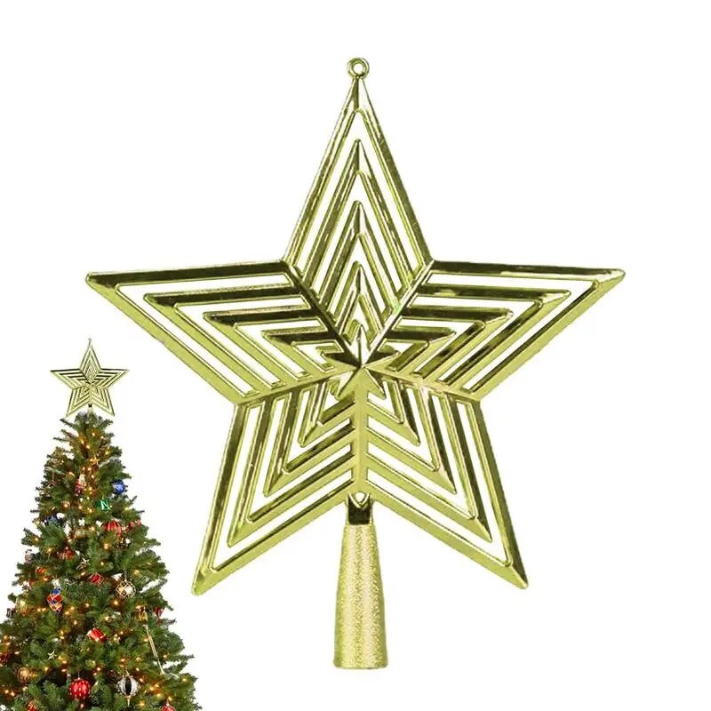 Csillagfa teteje Karácsonyfa fejtető ötágú csillogó csillag medál dísz karácsonyi díszek otthoni karácsonyfához
