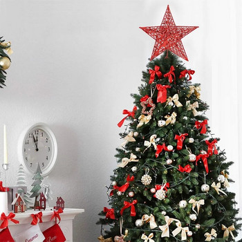 Коледна елха със златен блясък Желязна звезда Коледни декорации за дома Орнаменти за коледно дърво Navidad Нова година 2023 Natal Noel