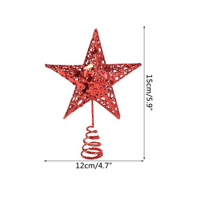 Zlatni svjetlucavi vrh božićnog drvca Željezna zvijezda Božićni ukrasi za dom Božićni ukrasi za drvce Navidad Nova godina 2023. Natal Noel