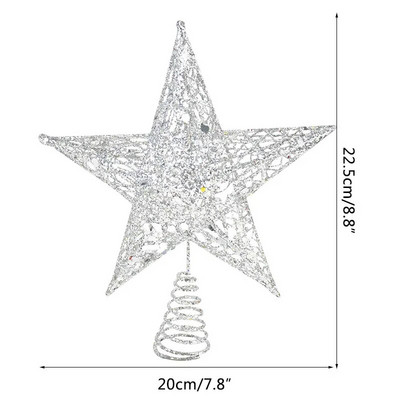 Zlatni svjetlucavi vrh božićnog drvca Željezna zvijezda Božićni ukrasi za dom Božićni ukrasi za drvce Navidad Nova godina 2023. Natal Noel