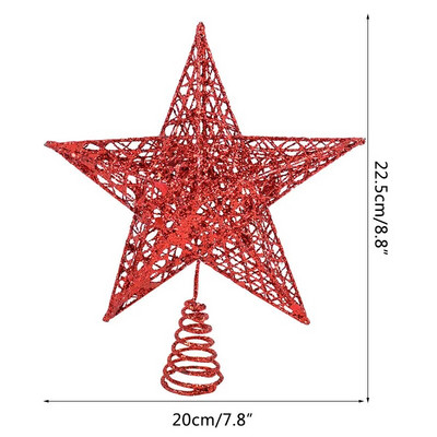 Zlatni svjetlucavi vrh božićnog drvca Željezna zvijezda Božićni ukrasi za dom Božićni ukrasi za drvce Navidad Nova godina 2023. Natal Noel