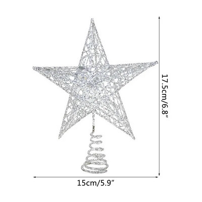 Zlatni svjetlucavi vrh božićnog drvca Željezna zvijezda Božićni ukrasi za dom Božićni ukrasi za drvce Navidad Nova godina 2023. Natal Noel
