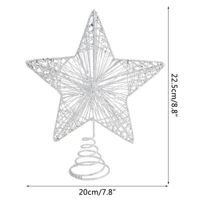 Zlatni svjetlucavi vrh božićnog drvca Željezna zvijezda Božićni ukrasi za dom Božićni ukrasi za drvce Navidad Nova godina 2023. Natal Noel