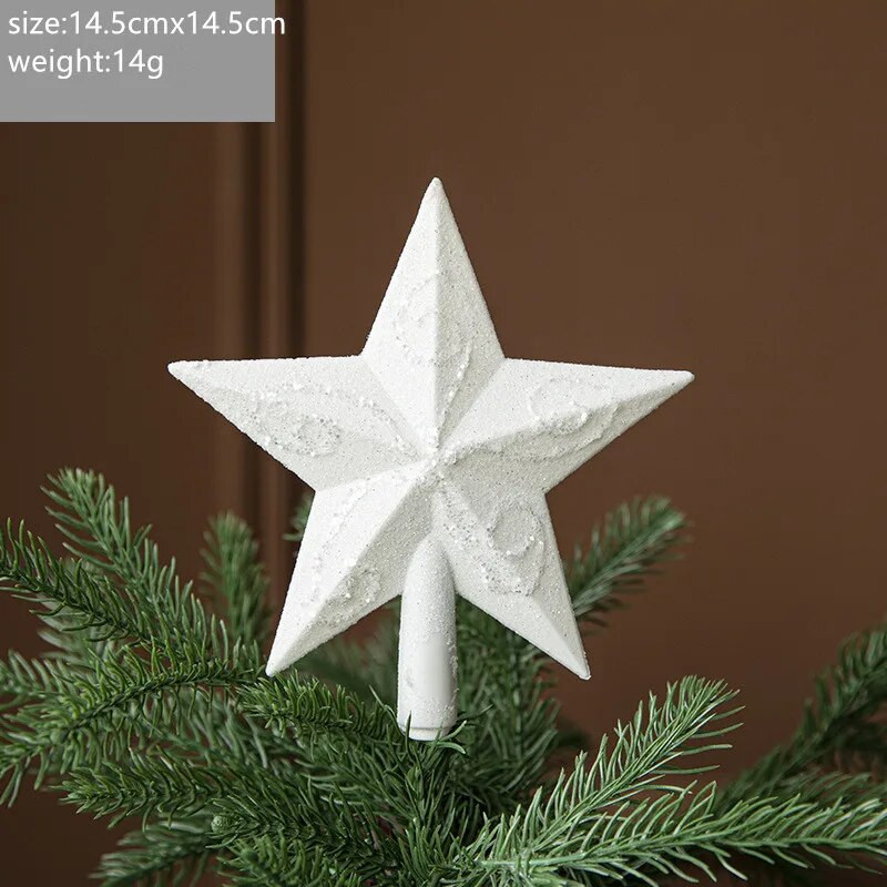 Svjetlucavi ukrasi za božićno drvce s bijelom zvijezdom, sretni božićni ukrasi za dom, božićno drvce, novogodišnji poklon, 1kom