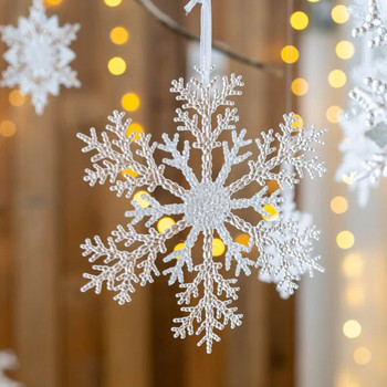 2023 Коледна снежинка Коледна елха Снежинка Акрилна прозрачна снежинка Златна снежинка Висулка за декорация на прозорец