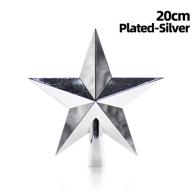 20 cm Kalėdų eglutė Top Žvaigždžių papuošimai Blizgučiai Auksiniai Sidabriniai Blizgantys Auksiniai Pudros Žvaigždė namams Gimimo Naujųjų Metų papuošalai Arrangemen