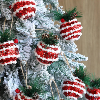 3 τμχ/Σετ 6cm Χριστουγεννιάτικη Μπάλα δικτυωτό Μπάλες ζωγραφισμένες Χριστουγεννιάτικες μπάλες Κρεμαστό στολίδι μπάλα Κρεμαστό Πρωτοχρονιάτικο Navidad Διακόσμηση 2024