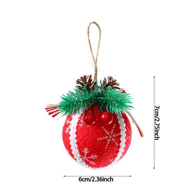 3 kom/set 6 cm božićne kuglice rešetkaste oslikane kuglice Božićna zabava Viseća kuglica Ukrasni privjesak Novogodišnja Navidad dekoracija 2024.