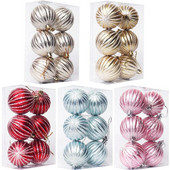 Božićni ukrasi od 6 cm 2022. Svjetlucava ručno oslikana božićna kuglica, privjesak, plastični ukras za božićno drvce, kućna Nova godina Noel Navidad