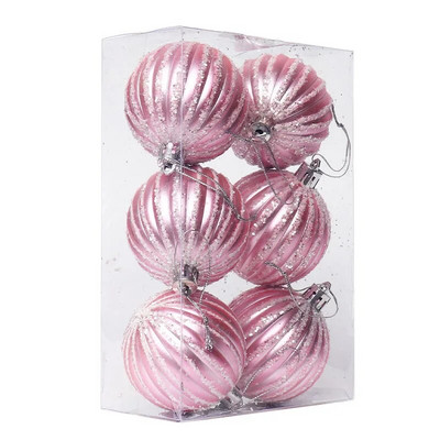 Božićni ukrasi od 6 cm 2022. Svjetlucava ručno oslikana božićna kuglica, privjesak, plastični ukras za božićno drvce, kućna Nova godina Noel Navidad