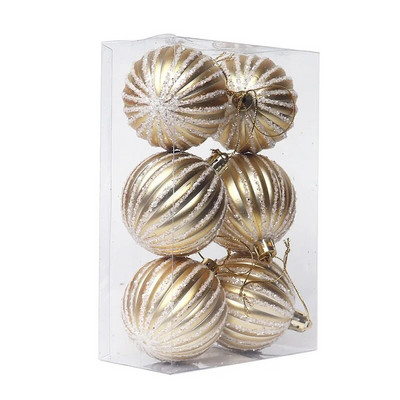 Božićni ukrasi od 6 cm 2022. Svjetlucava ručno oslikana božićna kuglica, privjesak, plastični ukras za božićno drvce, kućna Nova godina Noel Navidad