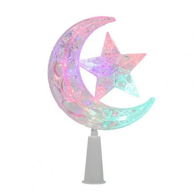 Ziemassvētku eglītes galotnes zvaigžņotās egles galotnes kvēlojošs LED Ziemassvētku eglītes tops 3D Pentagrammas rotājums mājas ballīšu piederumiem