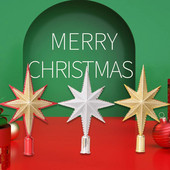 Trodimenzionalni ukras s osmerokrakom zvijezdom na vrhu božićnog drvca izvrsne izrade za spavaću sobu i dnevni boravak