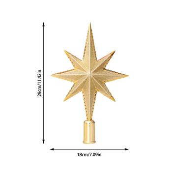 Τρισδιάστατο στολίδι με αστέρι οκτώ άκρων στο επάνω μέρος Διακόσμηση Χριστουγεννιάτικου δέντρου με εξαιρετική χειροτεχνία για μέρος σαλονιού υπνοδωματίου
