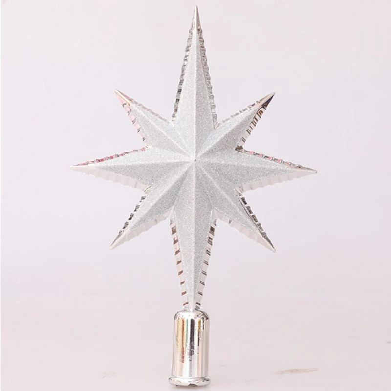 Trodimenzionalni ukras s osmerokrakom zvijezdom na vrhu božićnog drvca izvrsne izrade za spavaću sobu i dnevni boravak
