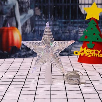 Коледни звезди Topper Tree Light Коледни звезди Нов пластмасов материал Европейски американски класически стил Красиво колокиране