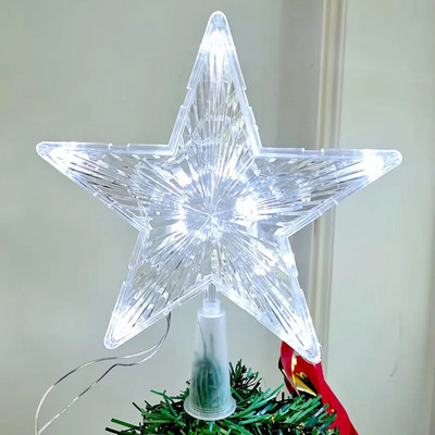 Ziemassvtku zvaigznes Topper Tree Light Ziemassvtku zvaigznes Jauns Plastmasas Materiāls Eiropas Amerikas klasiskais stils Skaista izvietošana