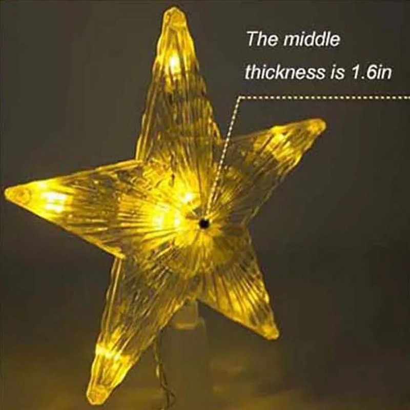 Ziemassvtku zvaigznes Topper Tree Light Ziemassvtku zvaigznes Jauns Plastmasas Materiāls Eiropas Amerikas klasiskais stils Skaista izvietošana