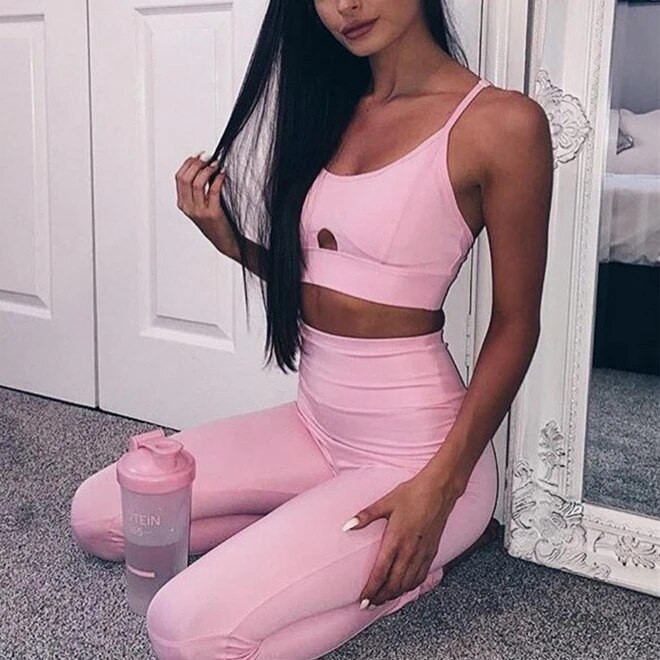 Ženski šuplji prsluk s tregerima Odijelo za vježbanje Odjeća za teretanu Ženska sportska odjeća Ženski set Sportska odjeća za žene Teretana