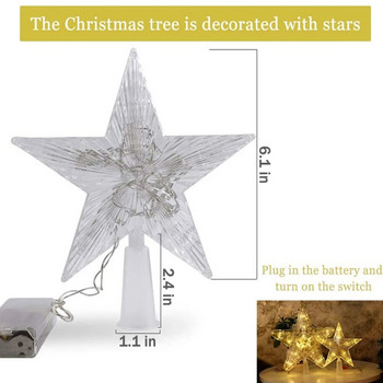 Коледна звездна елха, осветена с LED светлини Красива звездна празнична украса за коледна елха Декорация на дома