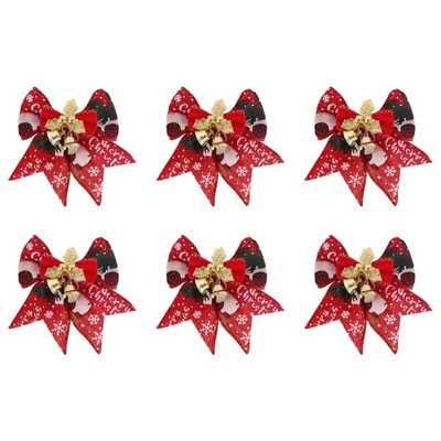 6 TK jõulupuu vibu jõulukaunistused Bell Kodu Aed Vibud Rippuvad jõulupuu kaunistused Uusaasta 2024 peokaunistused