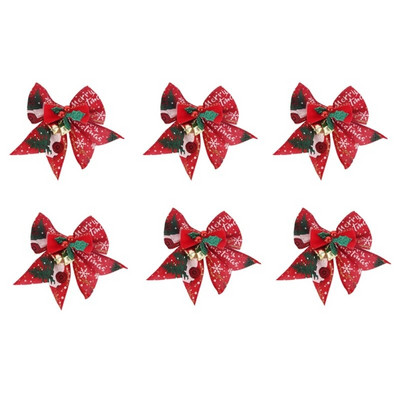 6 TK jõulupuu vibu jõulukaunistused Bell Kodu Aed Vibud Rippuvad jõulupuu kaunistused Uusaasta 2024 peokaunistused