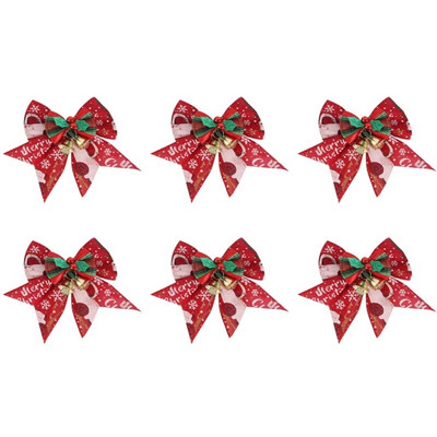 6 TK jõulupuu vibu jõulukaunistused Bell Kodu Aed Vibud Rippuvad jõulupuu kaunistused Uusaasta 2024 peokaunistused