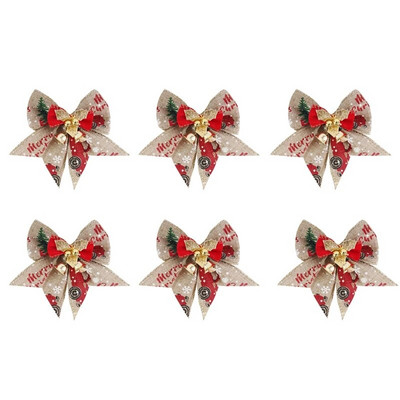 6 TK jõulupuu vibu jõulukaunistused Bell Kodu Aed Vibud Rippuvad jõulupuu kaunistused Uusaasta 2024 peokaunistused