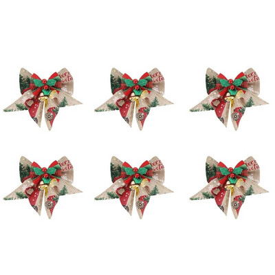 6 TK jõulupuu vibu jõulukaunistused Bell Kodu Aed Vibud Rippuvad jõulupuu kaunistused Uusaasta 2024 peokaunistused