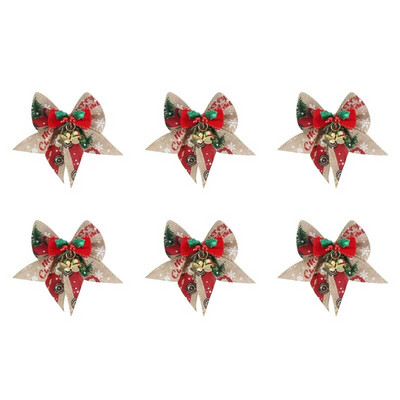 6 TK jõulupuu vibu jõulukaunistused Bell Kodu Aed Vibud Rippuvad jõulupuu kaunistused Uusaasta 2024 peokaunistused