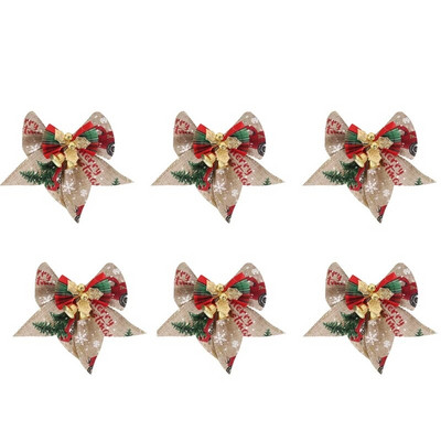 6 TK jõulupuu vibu jõulukaunistused Bell Kodu Aed Vibud Rippuvad jõulupuu kaunistused Uusaasta 2024 peokaunistused