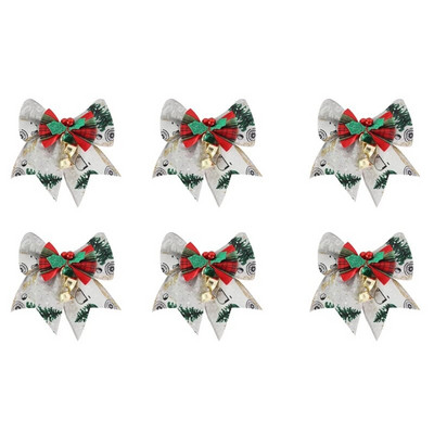 6 TK jõulupuu vibu jõulukaunistused Bell Kodu Aed Vibud Rippuvad jõulupuu kaunistused Uusaasta 2024 peokaunistused