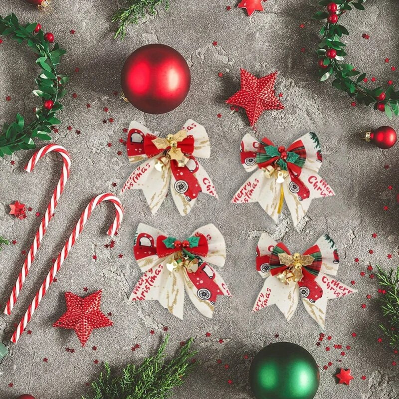 6 TK jõulupuu vibu jõulukaunistused Bell Kodu Aed Vibud Rippuvad jõulupuu kaunistused Uusaasta 2024 peokaunistused