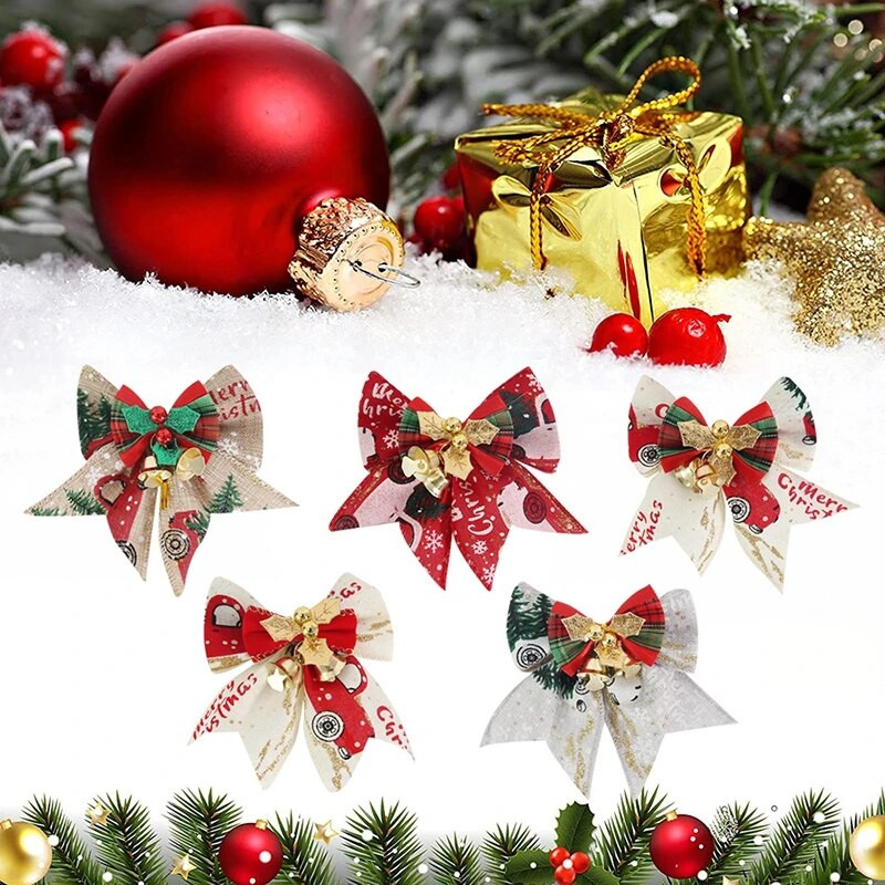 6 TK jõulupuu vibu jõulukaunistused Bell Kodu Aed Vibud Rippuvad jõulupuu kaunistused Uusaasta 2024 peokaunistused