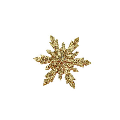 6db 4,5 cm műanyag arany ezüst csillogó por hópehely karácsonyi díszek medál karácsonyfa dekoratív függő hópehely