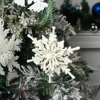 Χαρούμενα Χριστούγεννα Διακόσμηση Τεχνητά στολίδια με νιφάδες χιονιού Ψεύτικα μενταγιόν χιονιού Διακόσμηση χριστουγεννιάτικων δέντρων για προμήθειες διάταξης ατμόσφαιρας σπιτιού