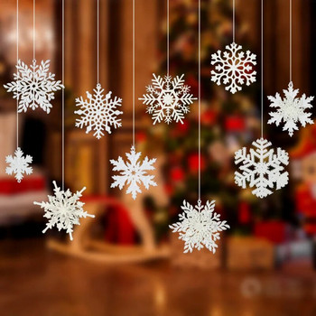 Весела коледна украса Изкуствени снежинки Орнаменти Фалшив сняг Висулки Коледно дърво Декор за домашна атмосфера Консумативи за оформление