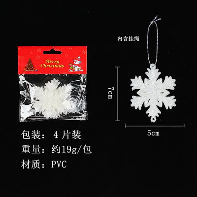 Sretan božićni ukras Ukrasi od umjetne pahuljice Lažni snježni privjesci Dekoracija božićnog drvca za kućnu atmosferu Potrepštine za raspored