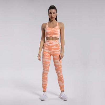 Guta 5Colors Sportska odjeća Ženska teretana Fitness Kamuflažni Camo Yoga Set Scrunch Booty Yoga Tajice + Sportski grudnjak GYM Sportsko odijelo Femme