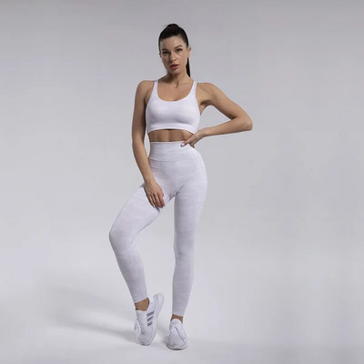 Guta 5Colors Sportska odjeća Ženska teretana Fitness Kamuflažni Camo Yoga Set Scrunch Booty Yoga Tajice + Sportski grudnjak GYM Sportsko odijelo Femme