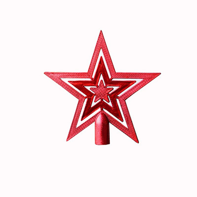 20cm Treetop Star Karácsonyfadíszek Pentagram Kiegészítők Ünnepi díszek 3D Arany Ezüst Piros Pentagram Karácsony