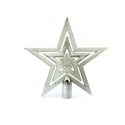 20cm Treetop Star Karácsonyfadíszek Pentagram Kiegészítők Ünnepi díszek 3D Arany Ezüst Piros Pentagram Karácsony