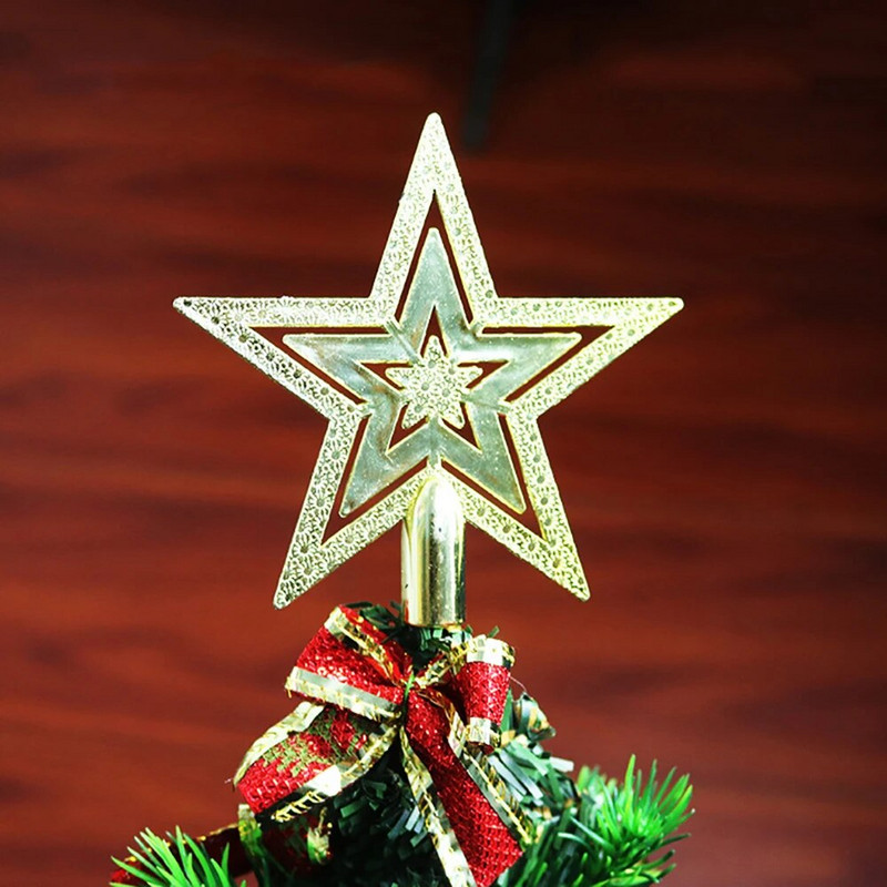 20cm Treetop Star Karácsonyfadíszek Pentagram Kiegészítők Ünnepi díszek 3D Arany Ezüst Piros Pentagram Karácsony